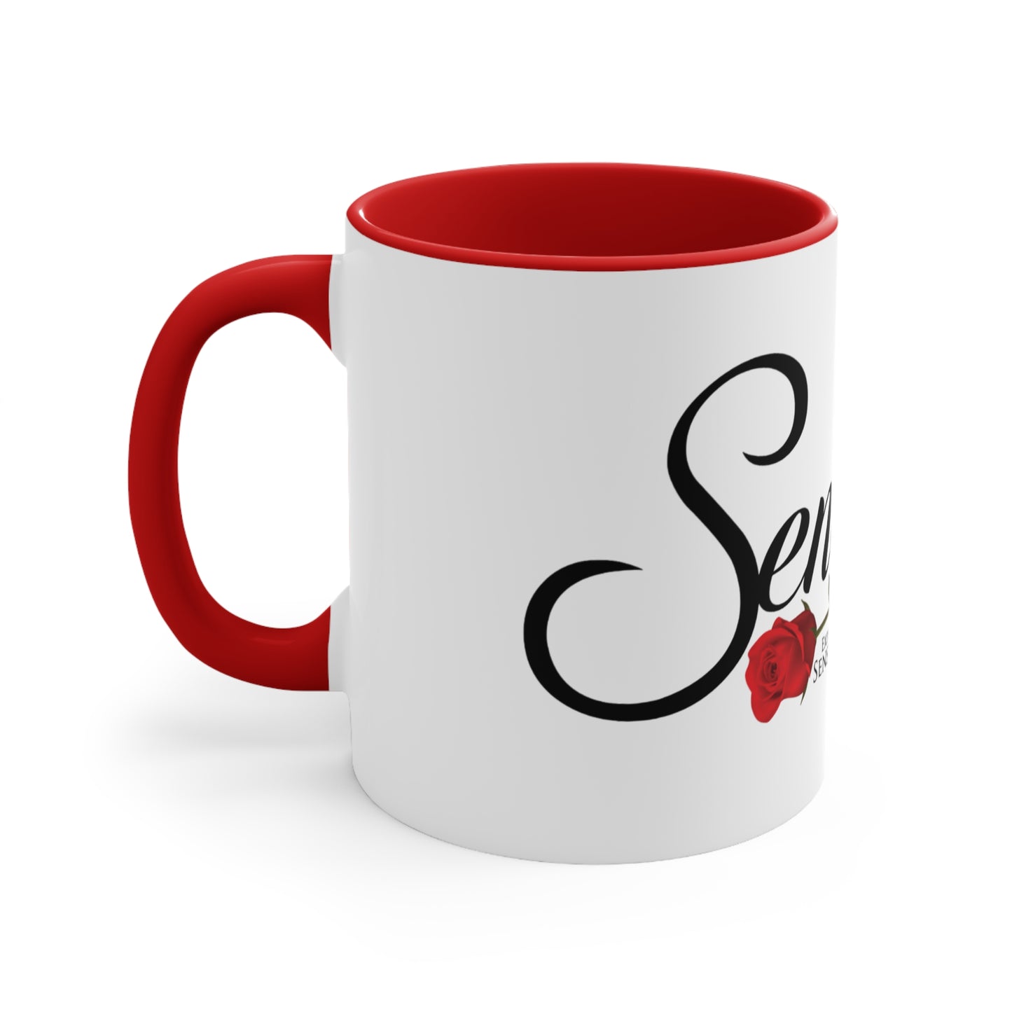 Sensuality Rose Accent Mug — 11oz Romantic Coffee Cup
