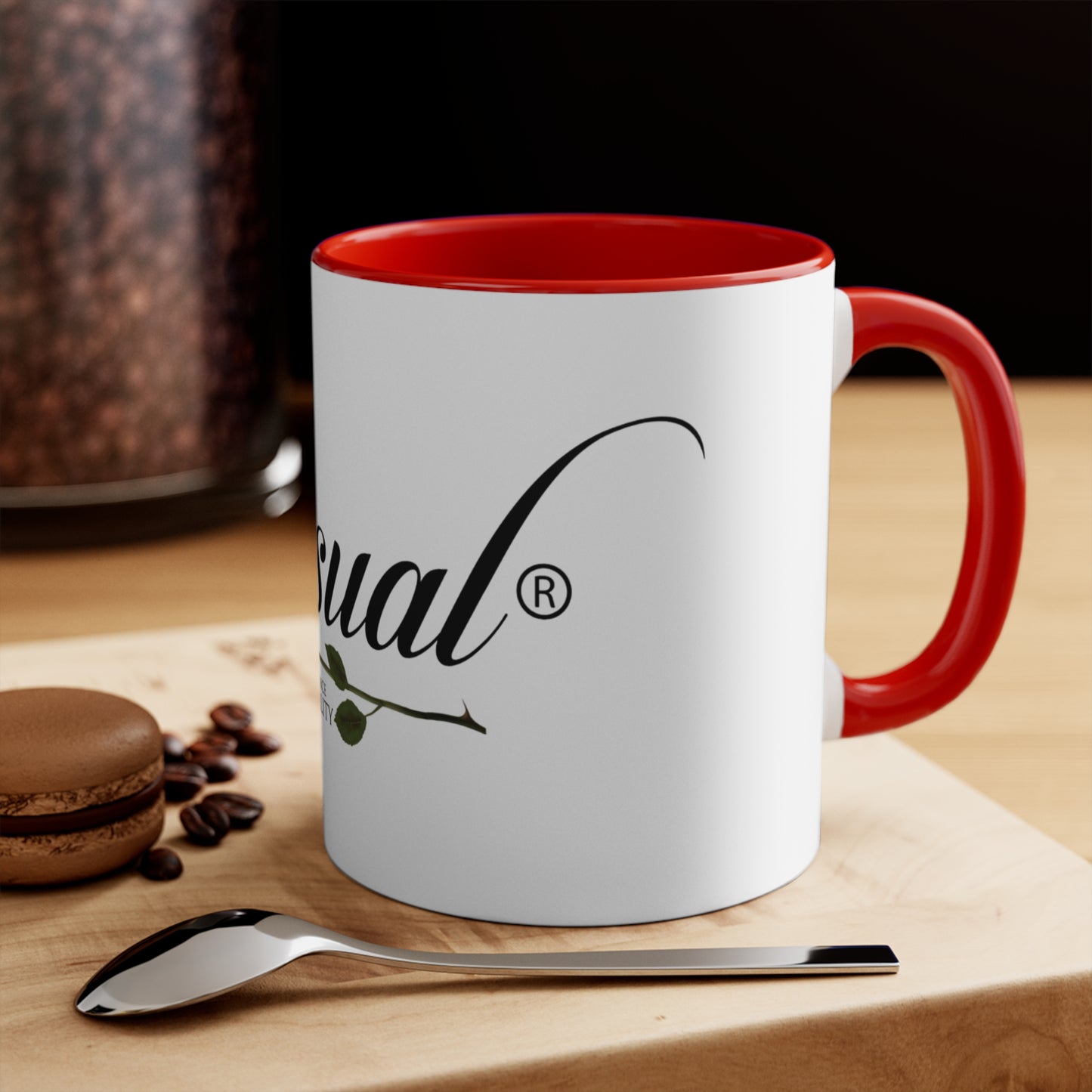 Sensuality Rose Accent Mug — 11oz Romantic Coffee Cup