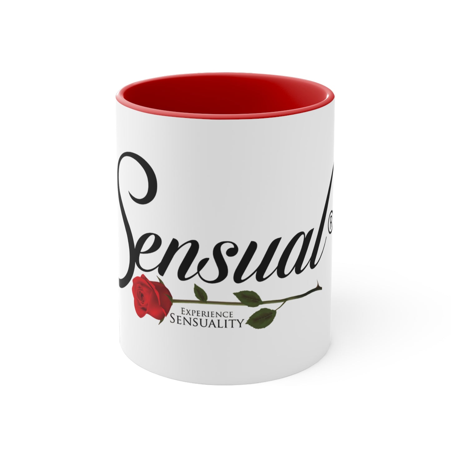 Sensuality Rose Accent Mug — 11oz Romantic Coffee Cup